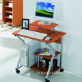 Heat-resistant Computer Desk in Wooden/Steel Structure, Durable Locking Casters for Easy Mobility